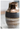 Earth tones are given modern texture in the effortless look of this urn vase. A swirly pattern in neutral tones is complemented by a brass band. Its versatile shape, brown and copper finish, and appealing contemporary look make this vase a classic addition to any surface.