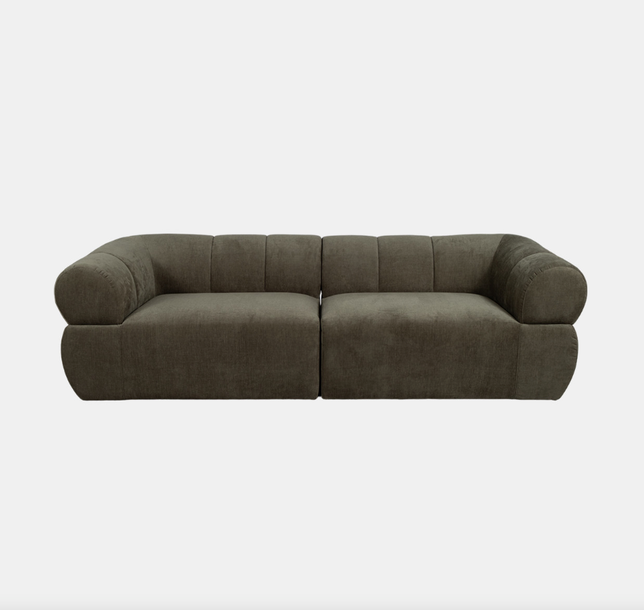 The Rounded Arm Sofa is crafted with a sturdy wood and plywood frame, providing a solid foundation and lasting durability. The non-woven fabric upholstery in a stunning olive green adds a touch of opulence while enhancing the sofa’s plush comfort.