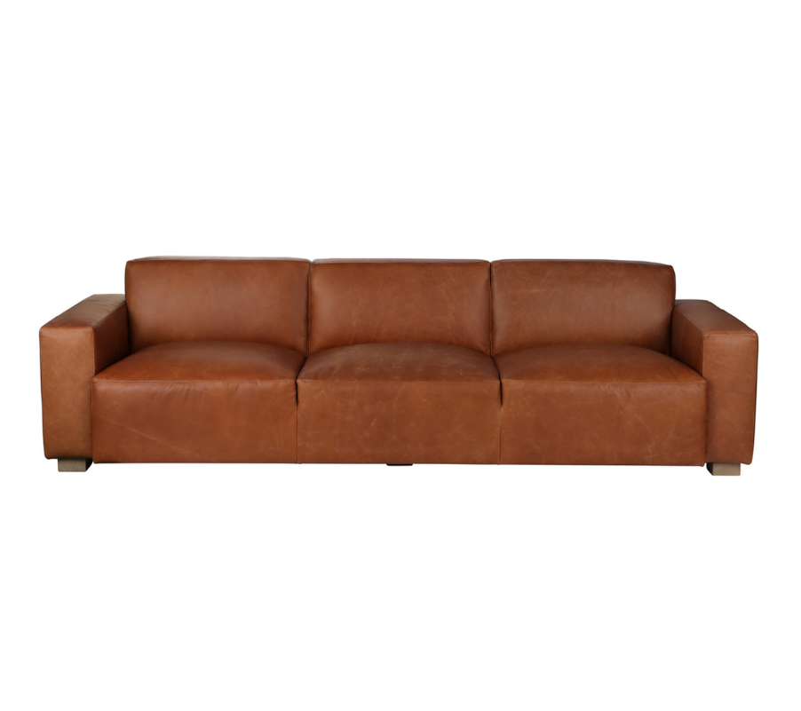 111" THEODORE TOP GRAIN LEATHER SOFA