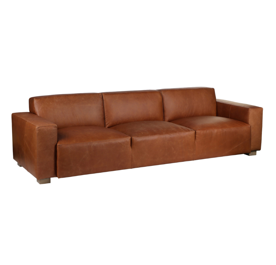 111" THEODORE TOP GRAIN LEATHER SOFA