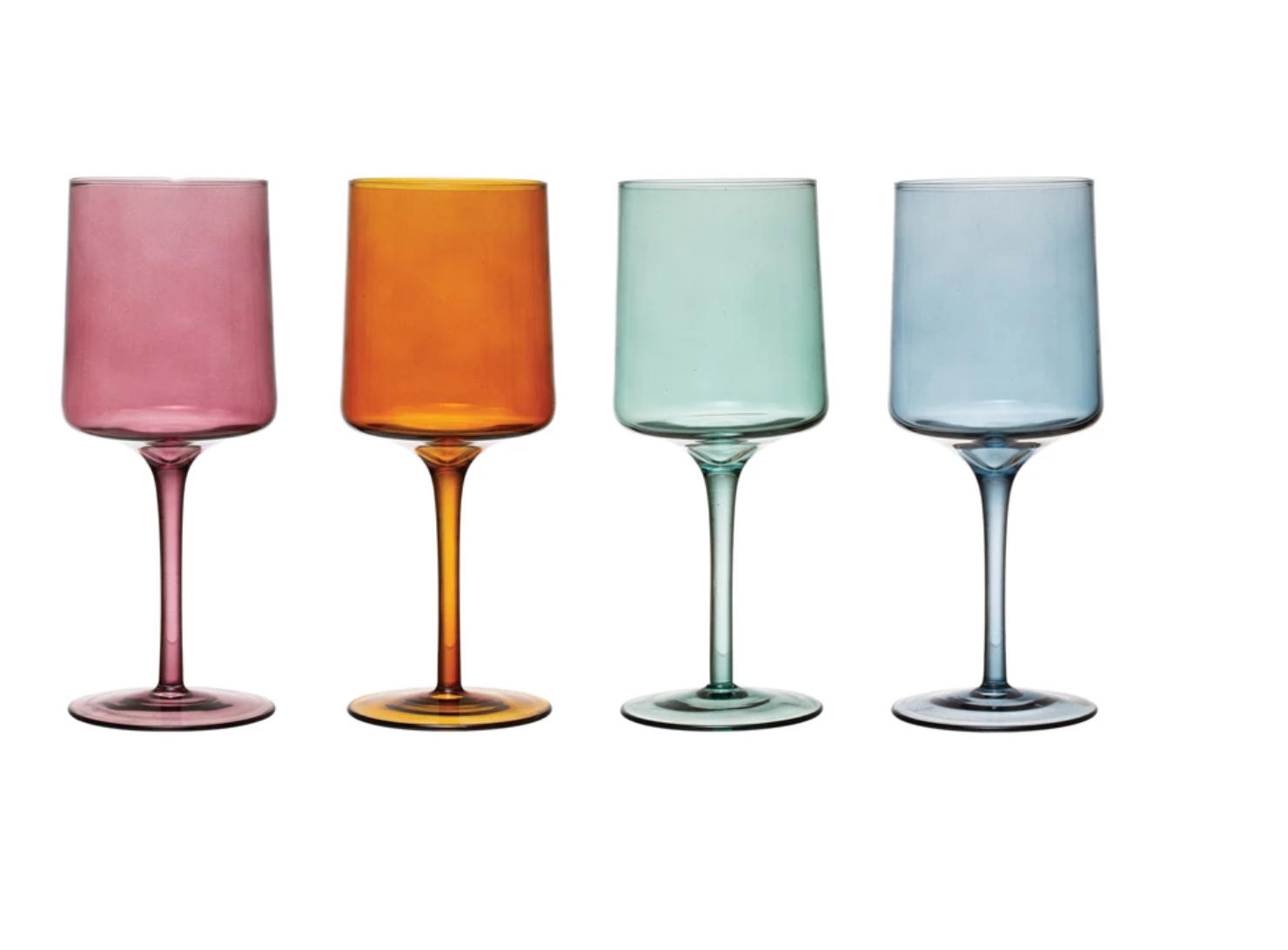 4 Colors available. These wine glasses bring both style and class to any gathering. With beautiful detailing, these stemmed glasses come in 4 stunning colors that effortlessly catch the eye. Whether for enjoying a nice cocktail with friends, or as a glass for a meal with family, these are a must-have.