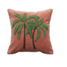 This Tropical Embroidered Velvet Pillow is a square-shaped haven of comfort, measuring 18 inches on each side. The rich cotton velvet cover, adorned with an embroidered palm tree design, brings a vibrant and cozy element to any room. The pillow's fill, made from soft cotton and encased in a durable polyester insert, offers both comfort and support.