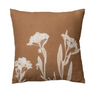 Brown and natural linen printed pillow with floral image. Machine Wash Warm, Gentle Cycle, Do Not Bleach, Tumble Dry Low, Warm Iron if Needed.&nbsp;