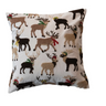 This 20-inch square cotton slub pillow is a charming addition to holiday decorations, showcasing a tufted and embroidered reindeer on a vibrant multicolor background. The cotton cover has a rustic texture that complements the festive design, while the polyester fill provides plush support, making it both a decorative and comfortable choice.