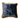 20" Square Fabric Blend Pillow w/ Fringe, Navy & Gold Color