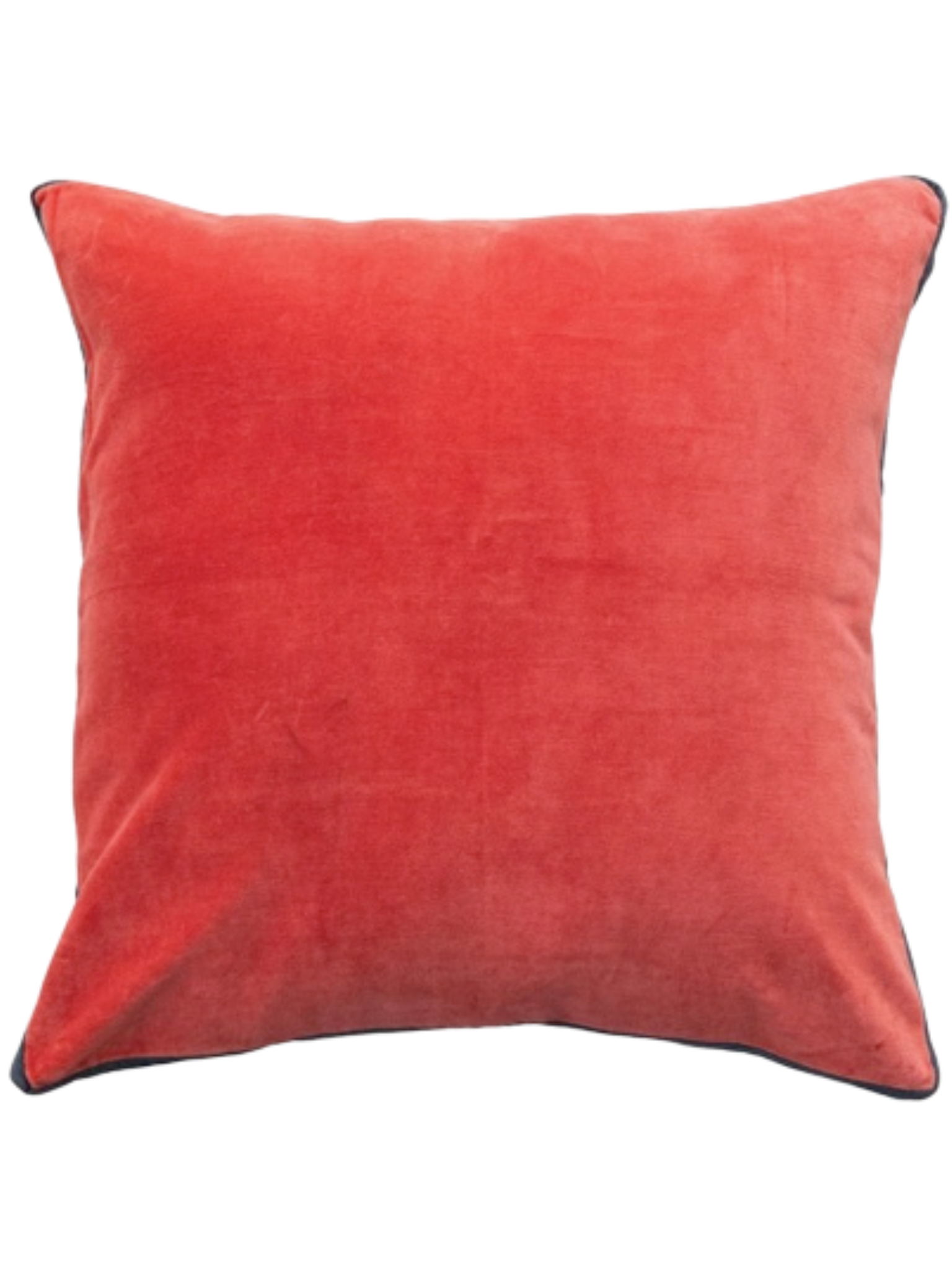 This 20-inch Square Pillow is a blend of classic charm and modern sophistication, with its striking Berry and Navy color palette. The contrasting gusset adds a unique, dimensional flair that's reminiscent of the art deco era, while the cotton velvet material provides a soft, tactile experience.