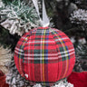 Celebrate seasonal charm with our 4" Red and Green Plaid Ball Hanging Ornament. This delightful piece combines festive colors and a classic plaid pattern, adding a cozy, rustic touch to your decor.