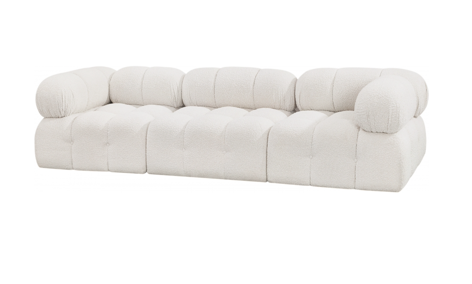 Elegant and eye-catching, the stunning cream boucle fabric Ames Modular Sofa from Meridian Furniture is the perfect addition to any space.

Rich Cream Boucle Fabric
Modular To Create Infinite Configurations
Easily Attach Using Included Latches
Contemporary Design