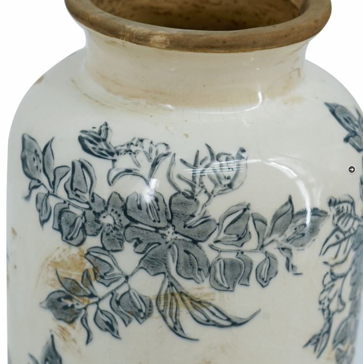 The 10.2 inch&nbsp;Antique Ceramic Flower Vase&nbsp;brings vintage charm to any space with its classic design and beautifully aged finish. Perfect for showcasing fresh blooms or as a standalone decorative piece, this 12-inch vase adds timeless elegance and character to your home decor.