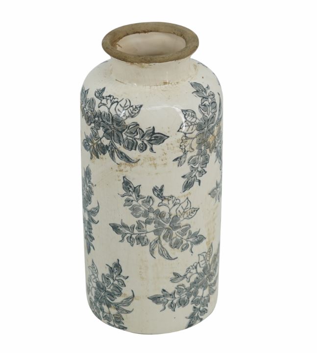 The 5 inch&nbsp;Antique Ceramic Flower Vase&nbsp;brings vintage charm to any space with its classic design and beautifully aged finish. Perfect for showcasing fresh blooms or as a standalone decorative piece, this 12-inch vase adds timeless elegance and character to your home decor.