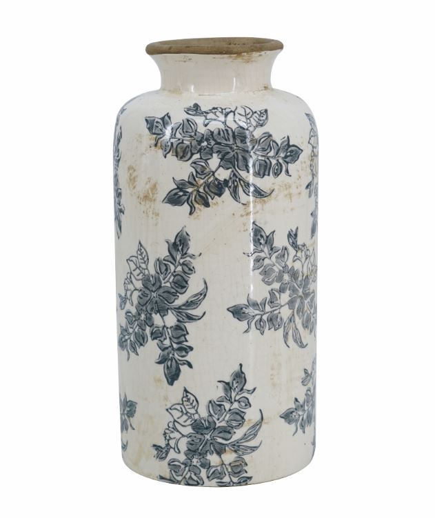 The 5 inch&nbsp;Antique Ceramic Flower Vase&nbsp;brings vintage charm to any space with its classic design and beautifully aged finish. Perfect for showcasing fresh blooms or as a standalone decorative piece, this 12-inch vase adds timeless elegance and character to your home decor.