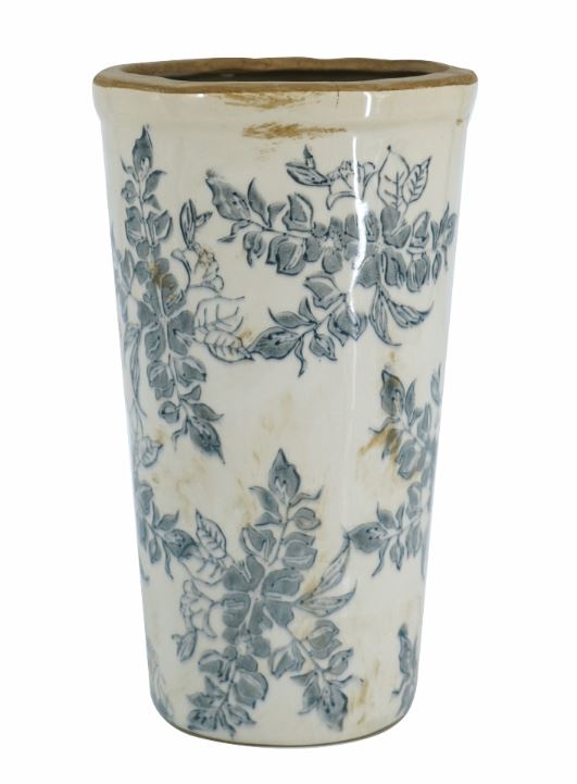 The 9.5 inch&nbsp;Antique Ceramic Flower Vase&nbsp;brings vintage charm to any space with its classic design and beautifully aged finish. Perfect for showcasing fresh blooms or as a standalone decorative piece, this 12-inch vase adds timeless elegance and character to your home decor.