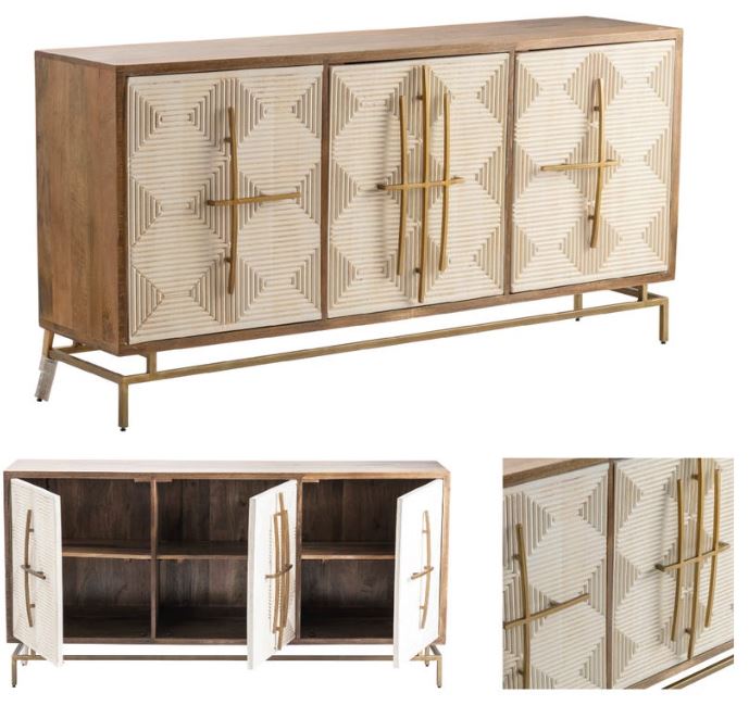 Bengal Manor Rembrandt White Pattern Sideboard