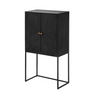 Combining style and function perfectly, this accent cabinet showcases a sleek black color, a thin iron base and two doors. Perfect for storage, but it could also be used as a pedestal to display decorative accents on top. The neutral color also allows this piece to complement a wide variety of interior styles and decors, making for a hassle-free fixture in your living room, bedroom, dining room.