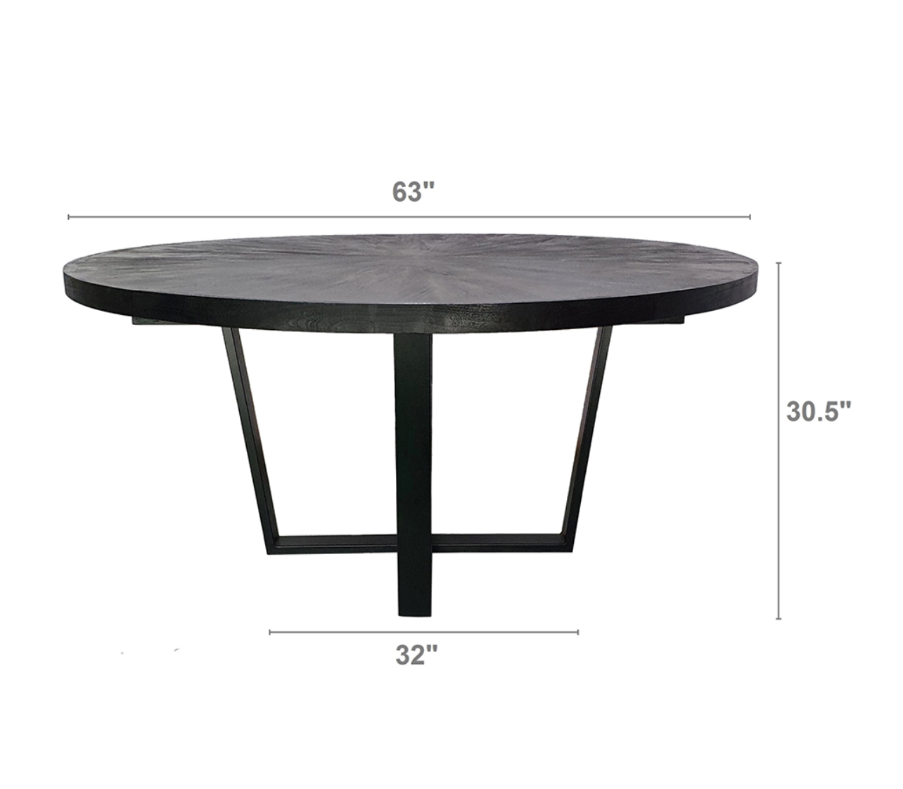 This black dining table is certain to add character to your space with its rounded surface and uniquely modern overlapping cross-legged frame. Measuring a generous 63W x 31H, it can comfortably seat five people, meaning you can bring a stylish flair to your family dinner or gatherings. The muted colorway of the tabletop and frame ensures that the table can complement almost all interior styles.