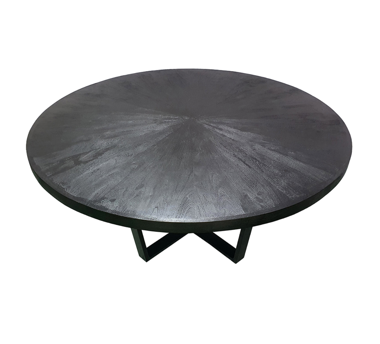 This black dining table is certain to add character to your space with its rounded surface and uniquely modern overlapping cross-legged frame. Measuring a generous 63W x 31H, it can comfortably seat five people, meaning you can bring a stylish flair to your family dinner or gatherings. The muted colorway of the tabletop and frame ensures that the table can complement almost all interior styles.