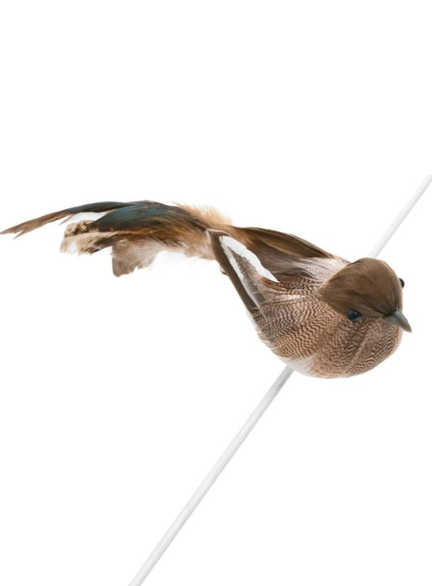 Enhance your decor with our Natural Foam and Feather Bird with Clip. This charming accent features a beautifully crafted design that combines soft feathers and a natural foam body, creating a lifelike appearance.