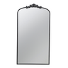 Boasting a grand arched silhouette, a smooth black frame, and an intricately crafted regal adornment at the head, this full-length mirror blends classic baroque style with versatile function. Measuring a large 66H x 36W x 2D, it will capture your whole reflection with ease while also elevating the decor in your living room or bedroom.