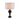 Crafted from a sturdy mix of iron and mango wood, this contemporary table lamp features a black and gray hue, a unique shape including a pedestal base and spherical ball in the middle of the frame, and a classic shade. An ideal size for your bedside table, a desk in your study, or a living room end table, it will catch the eye of your guests from any location. Measurements: 26H x 16D x 16W.