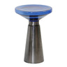 The Cone Shaped Side Table is a stunning blend of modern artistry and functionality. Featuring a cast violet glass top with a hand-grounded finish, it adds a vibrant touch to any space. The tapered base, finished in sleek gunmetal, creates a bold contrast that enhances its contemporary appeal. At 14 inches, this compact table is perfect for accenting living rooms, bedrooms, or reading nooks, offering a stylish surface for decor or essentials.