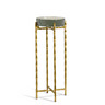 Standing at 23 inches tall with a sleek 9-inch diameter, this eye-catching drink table combines playful design with sophisticated materials to create a stunning accent piece.