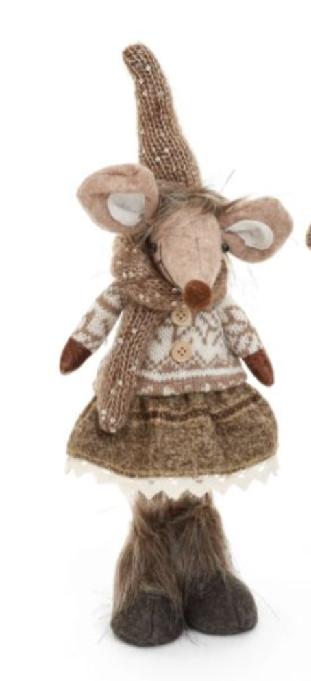 Each mouse stands gracefully, bringing a delightful touch of whimsy to your holiday decor. Perfect for adorning your mantel, shelves, or tabletops, these festive mice add a playful spirit to any setting. With their intricate details and cozy colors, they’re sure to become beloved accents during your holiday celebrations. Bring a bit of magic and cheer to your home with these delightful Christmas companions!