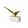 Taking inspiration from the timeless artform of origami, the Close To You Origami Statuary provides a modern spin to the origami artform. The stunning gold bird structured a top of the white marble base allows this statuary to be the perfect addition to a chic styled office or sophisticated living room. Finish the look by pairing the Origami Statuary with its two counter parts.