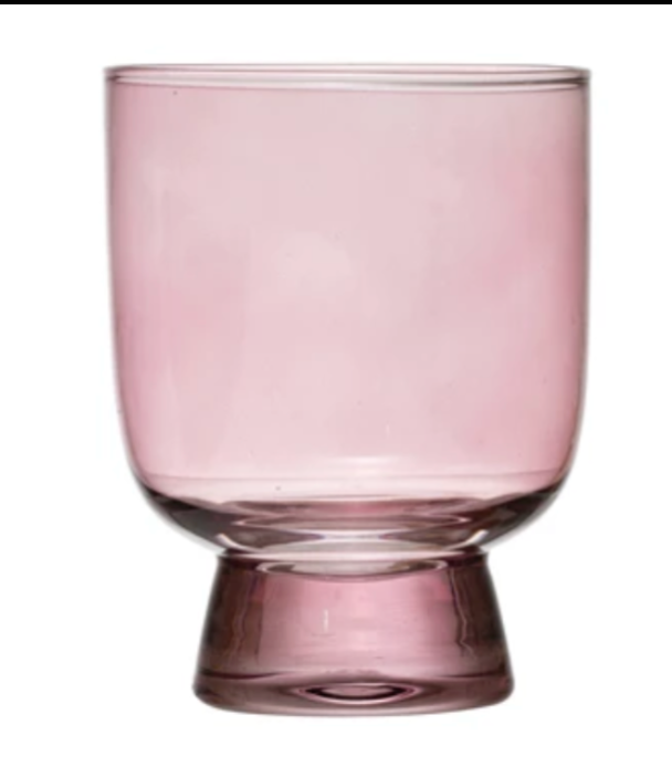 Pink glass tumbler