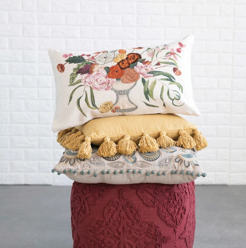 Elevate your decor with our Cotton Lumbar Pillow featuring beautiful embroidery. Designed for both comfort and style, this pillow offers support for your back while adding a touch of sophistication to your sofa or bed.