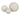 Three stone-like spherical objects on a white background