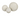 Three stone-like spherical objects on a white background