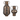 Two metallic vases with handles on a white background