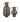 Two metallic vases with handles on a white background