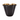 Black vase with gold rim on a white background