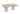 Wooden table with decorative stone legs on a white background