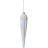 Our Frosty Pearl Glass Icicle Ornament is a dramatically elongated bauble at 10” in length with a pearlescent hand finish that adds glisten and shine to their milky white color. The statement ornament is a perfect way to add a whimsical touch to frosty themed décor.
