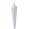 Our Frosty Pearl Glass Icicle Ornament is a dramatically elongated bauble at 14” in length with a pearlescent hand finish that adds glisten and shine to their milky white color. The statement ornament is a perfect way to add a whimsical touch to frosty themed décor.
