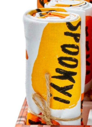 Roll of paper towels with 'Spooky' text on a white background