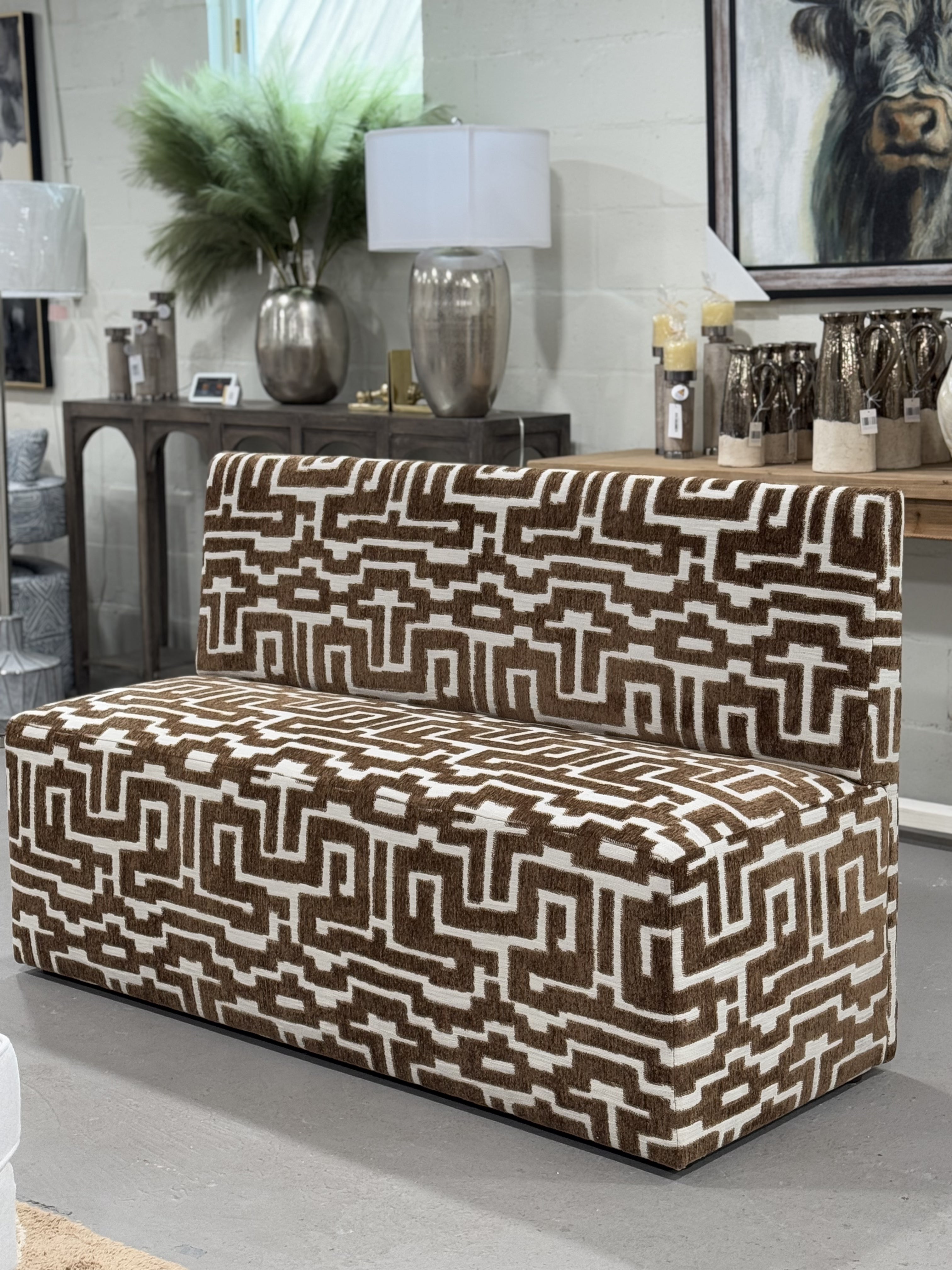 Cabo Bench in Santorini Fabric