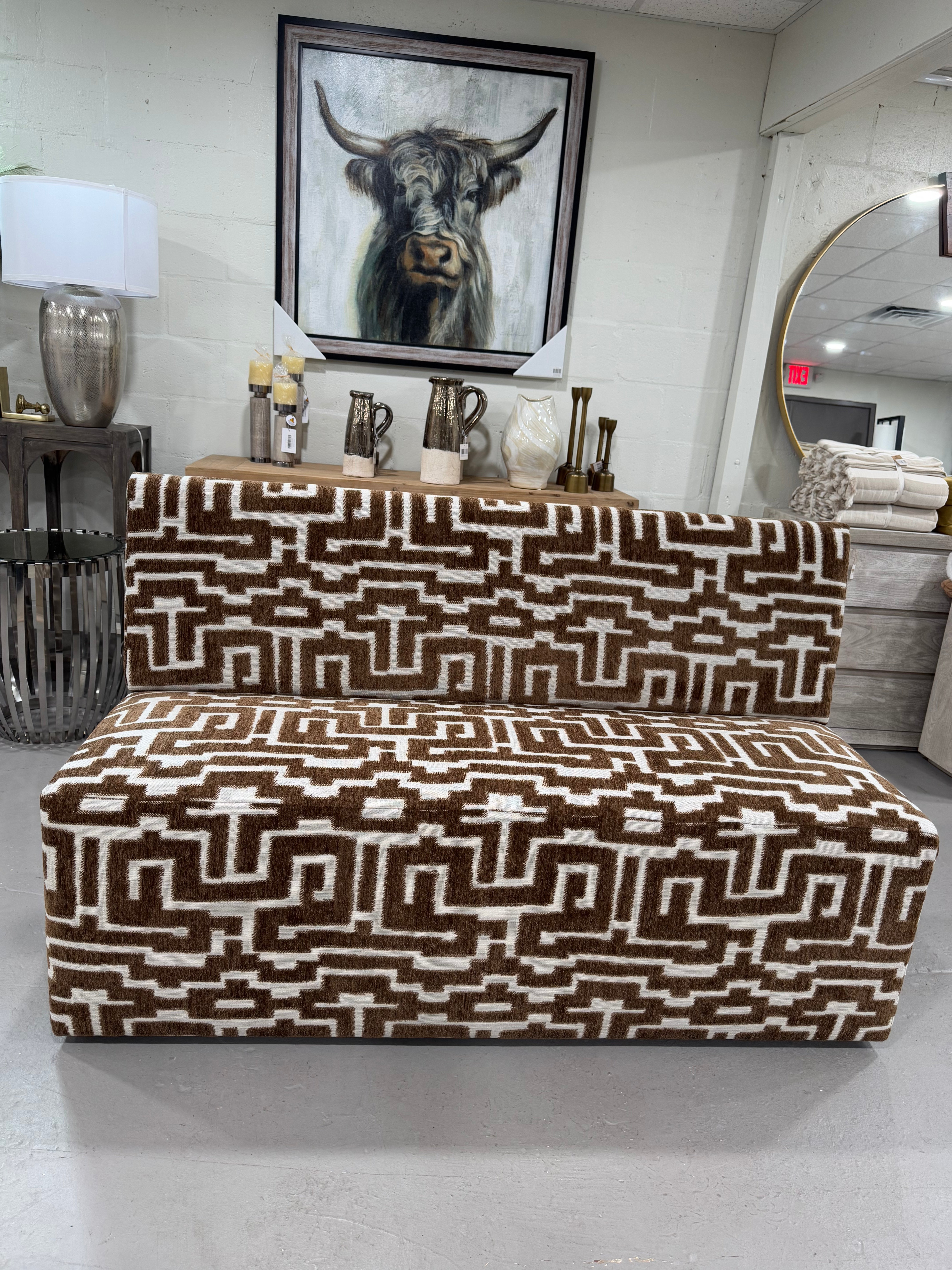 Cabo Bench in Santorini Fabric