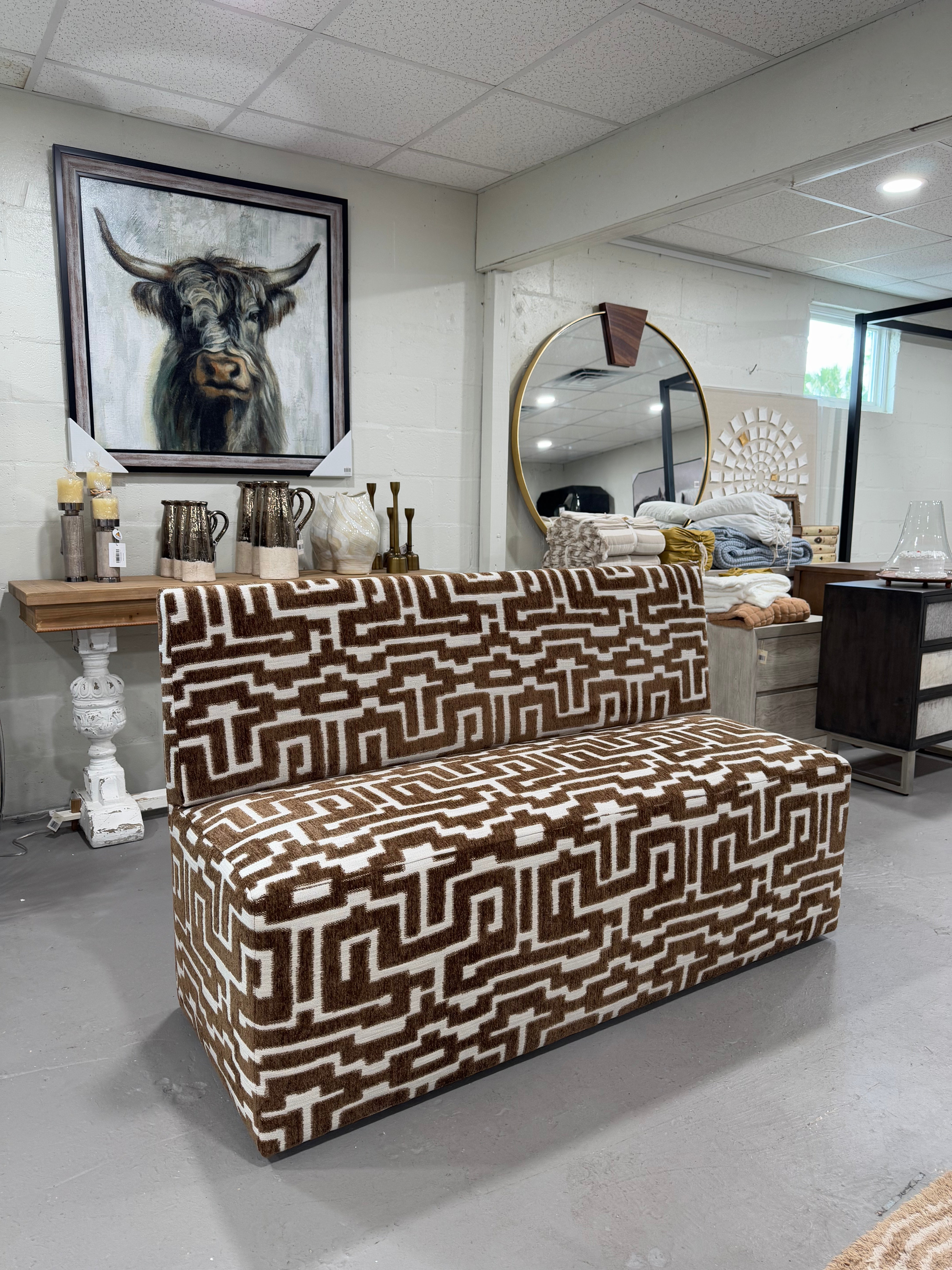 Cabo Bench in Santorini Fabric