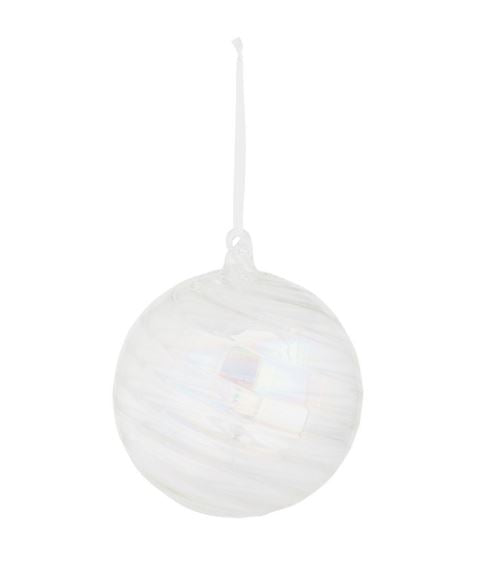 Iridescent Swirl Glass Ball Ornament, 6"