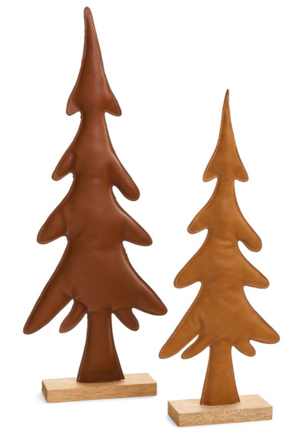 Medium Tree, Faux Leather Brown 18"