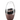 Clear glass vase with black and brown sand inside on a white background