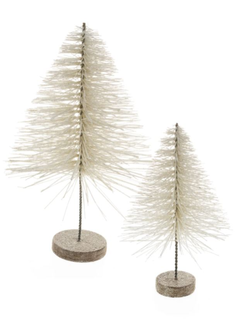 Elevate your holiday decor with our Large Deco Tree with Wood Base in Off White. This stunning piece features a chic off-white finish that adds sophistication to your festive displays.