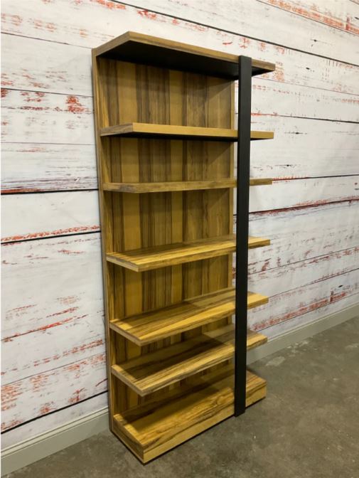 Limba Veneer Tall Wood Etagere