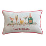 This lumbar pillow is a cheerful celebration of the season, featuring a multicolored "How to FA LA LA" print that's sure to bring joy. The bright embroidery and bold red piping add a touch of holiday spirit, while the all-cotton construction offers both comfort and durability. Whether it's brightening up a sofa or offering support in a reading chair, this pillow is a delightful way to infuse every space with festive charm.
