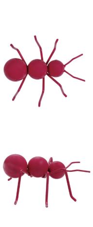 Metal ants in various colors including beige, pink, green, blue, and yellow, each with a whimsical decorative design.