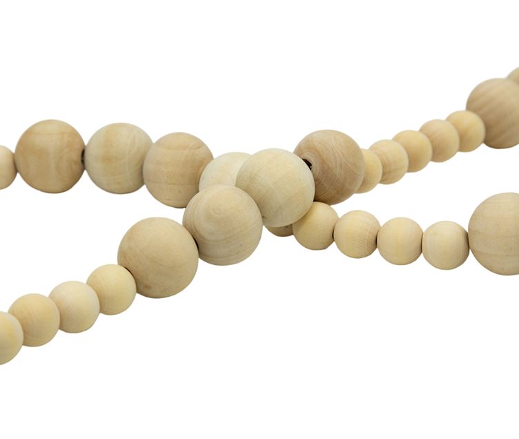 Natural Wood Beads Circle Garland