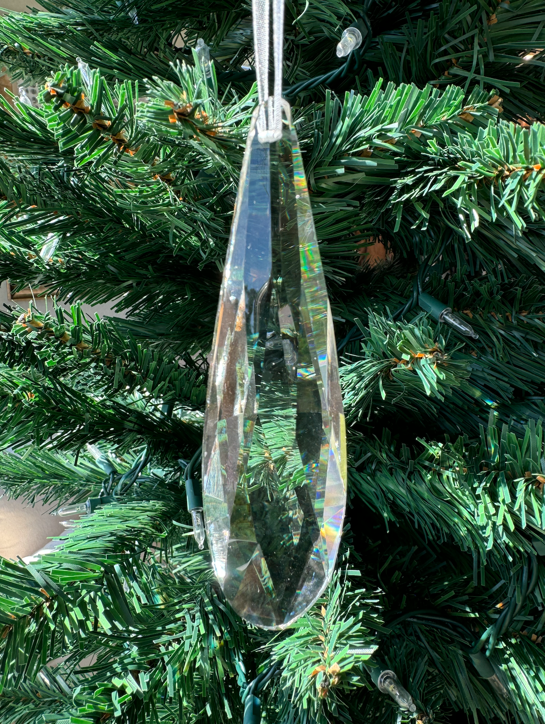 Ornament Crystal Drop 5"